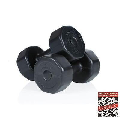 Vinyl dumbbell set 2 x 5 kg zwart