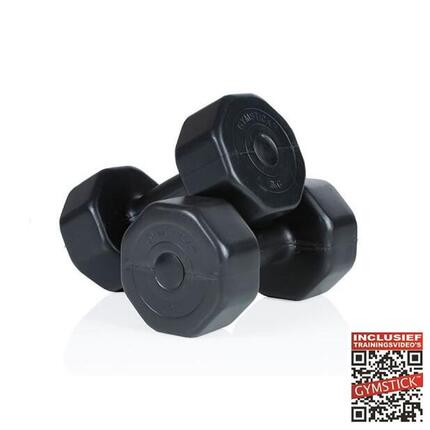 Zestaw hantli winylowych 2 x 5 kg, czarny