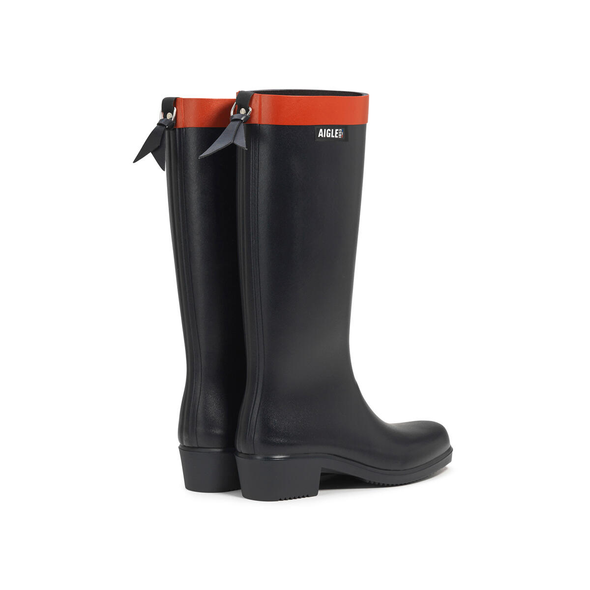 Botas de lluvia con tacón MYRICA azul 3/4