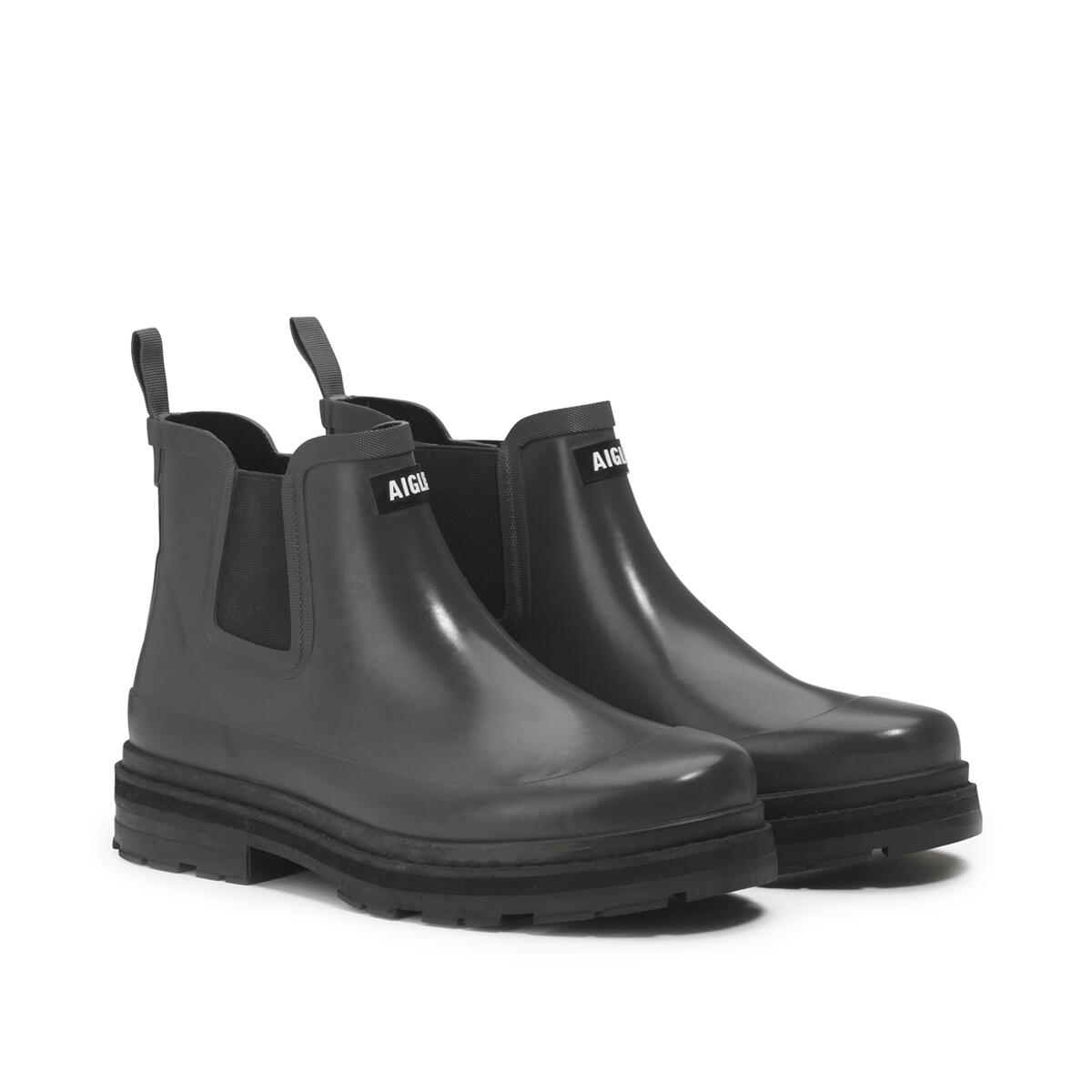 Botas de lluvia Aigle para hombre diseño moderno negro 2/4