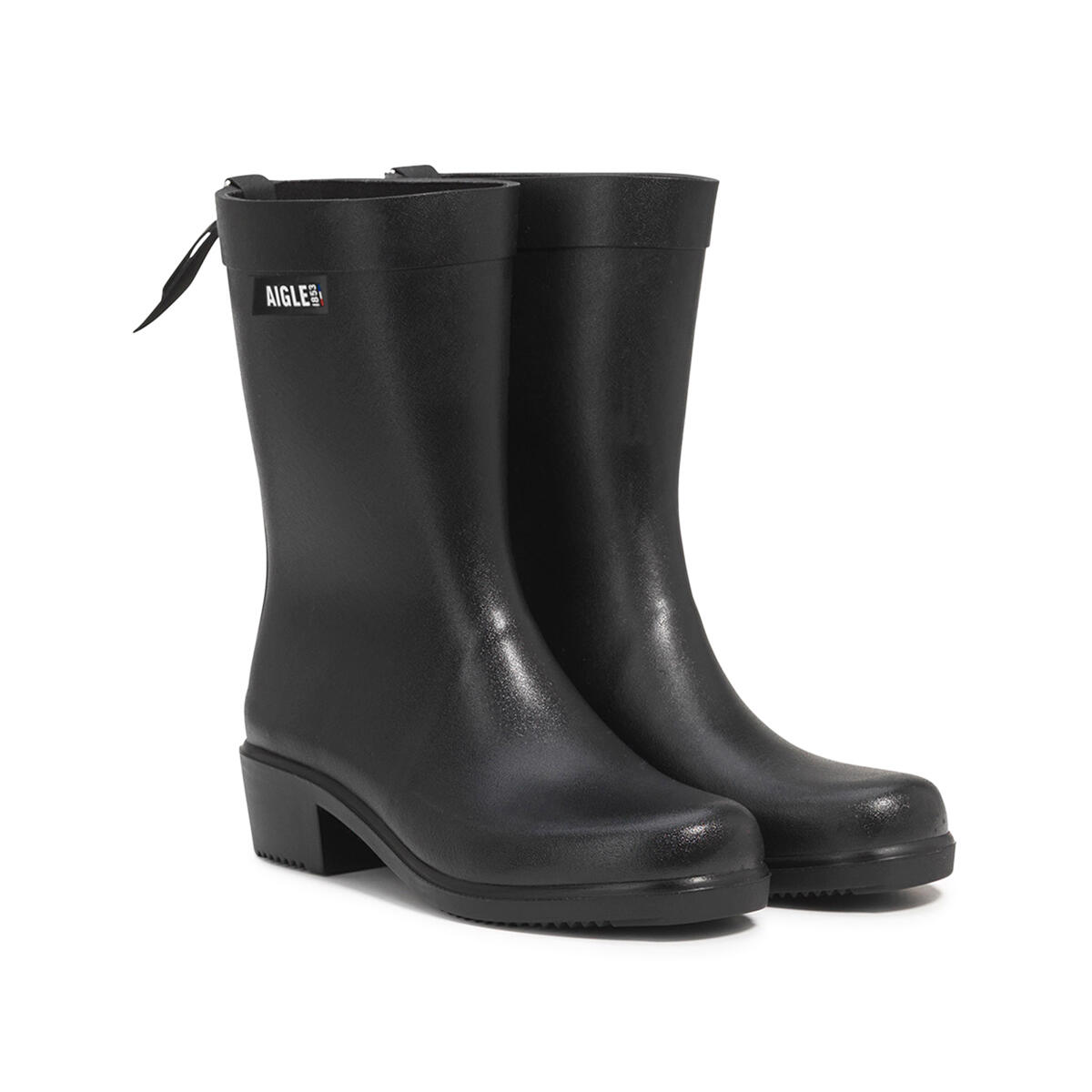 Botines de lluvia con tacón MYRICA MID negro 2/4
