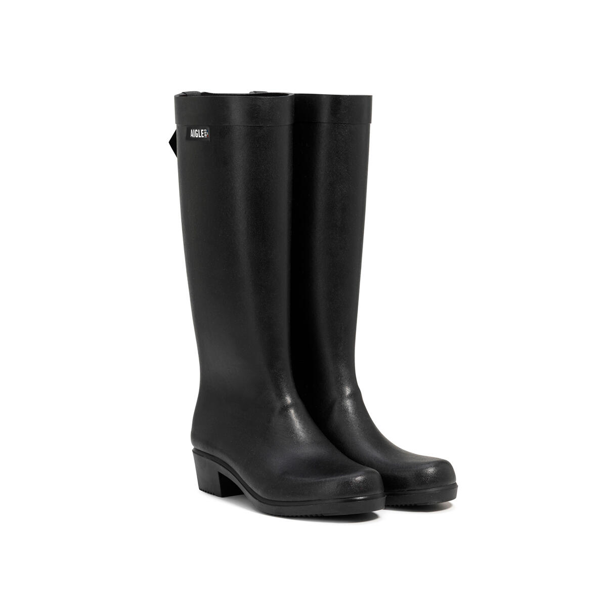 Botas de lluvia con tacón MYRICA negras 2/4