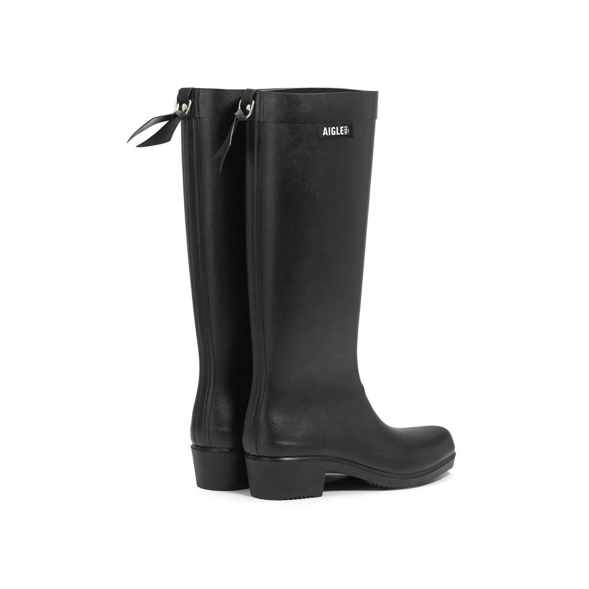 Botas de lluvia con tacón MYRICA negras 3/4