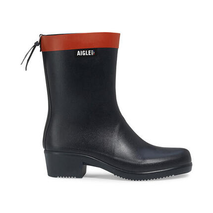 Bottines de pluie à talons imperméables MYRICA MID FEMME bleu marine