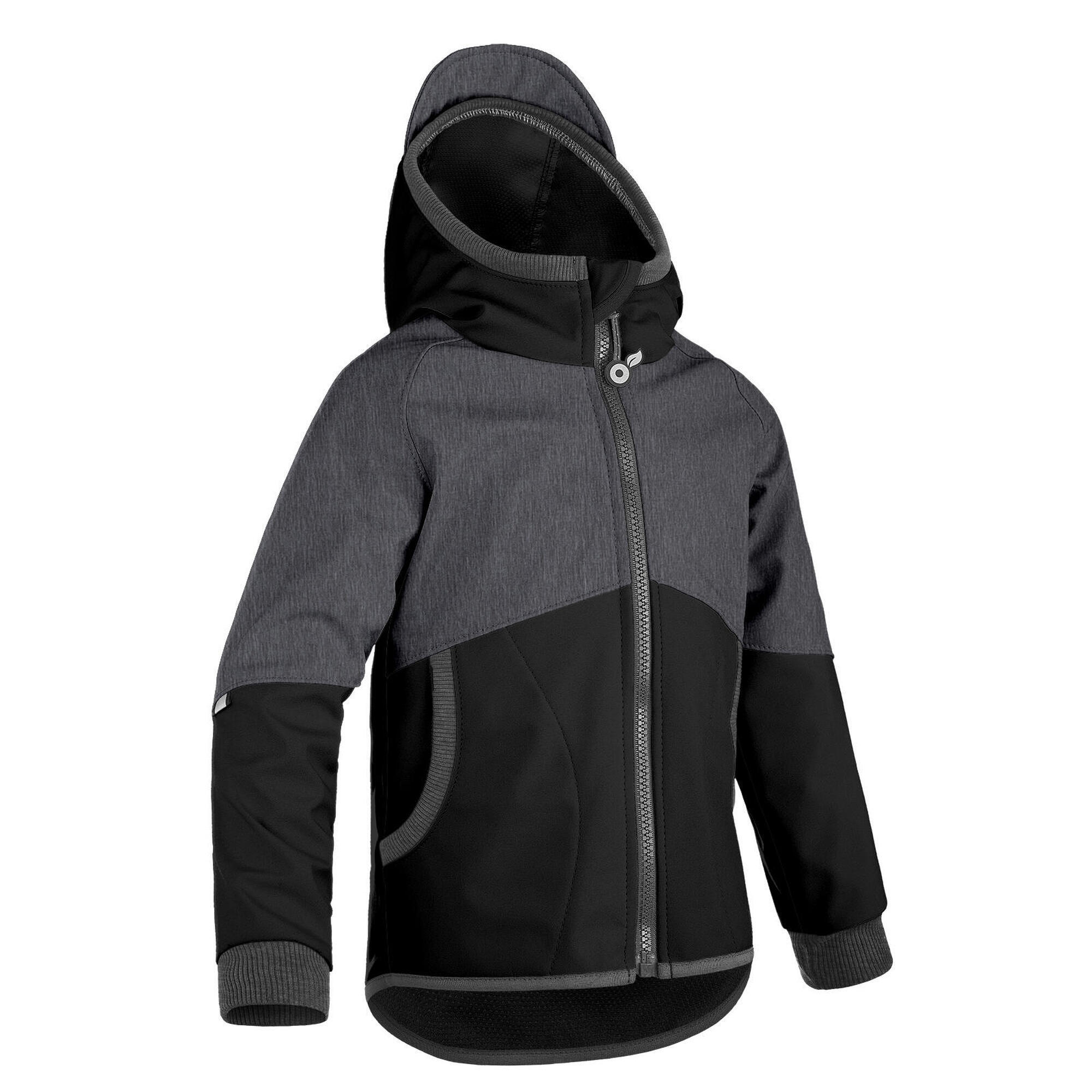 UNUO Dětská softshellová bunda bez zateplení Street, Černá, Žíhaná Antracitová