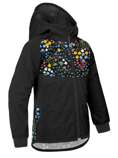 Ungefütterte Softshell-Jacke für Kinder Basic, Schwarz, Garten