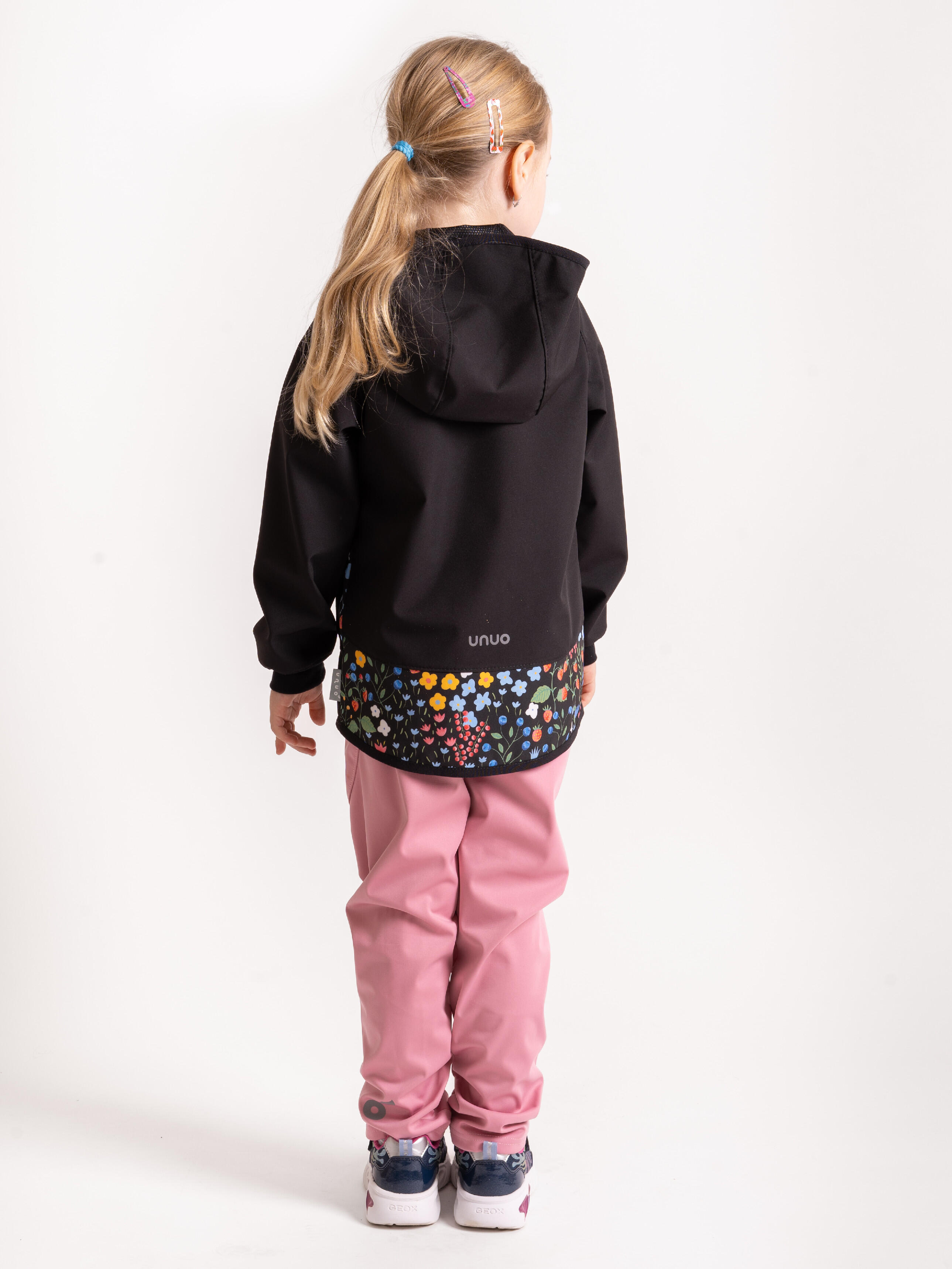 Ungefütterte Softshell-Jacke für Kinder Basic, Schwarz, Garten 4/6