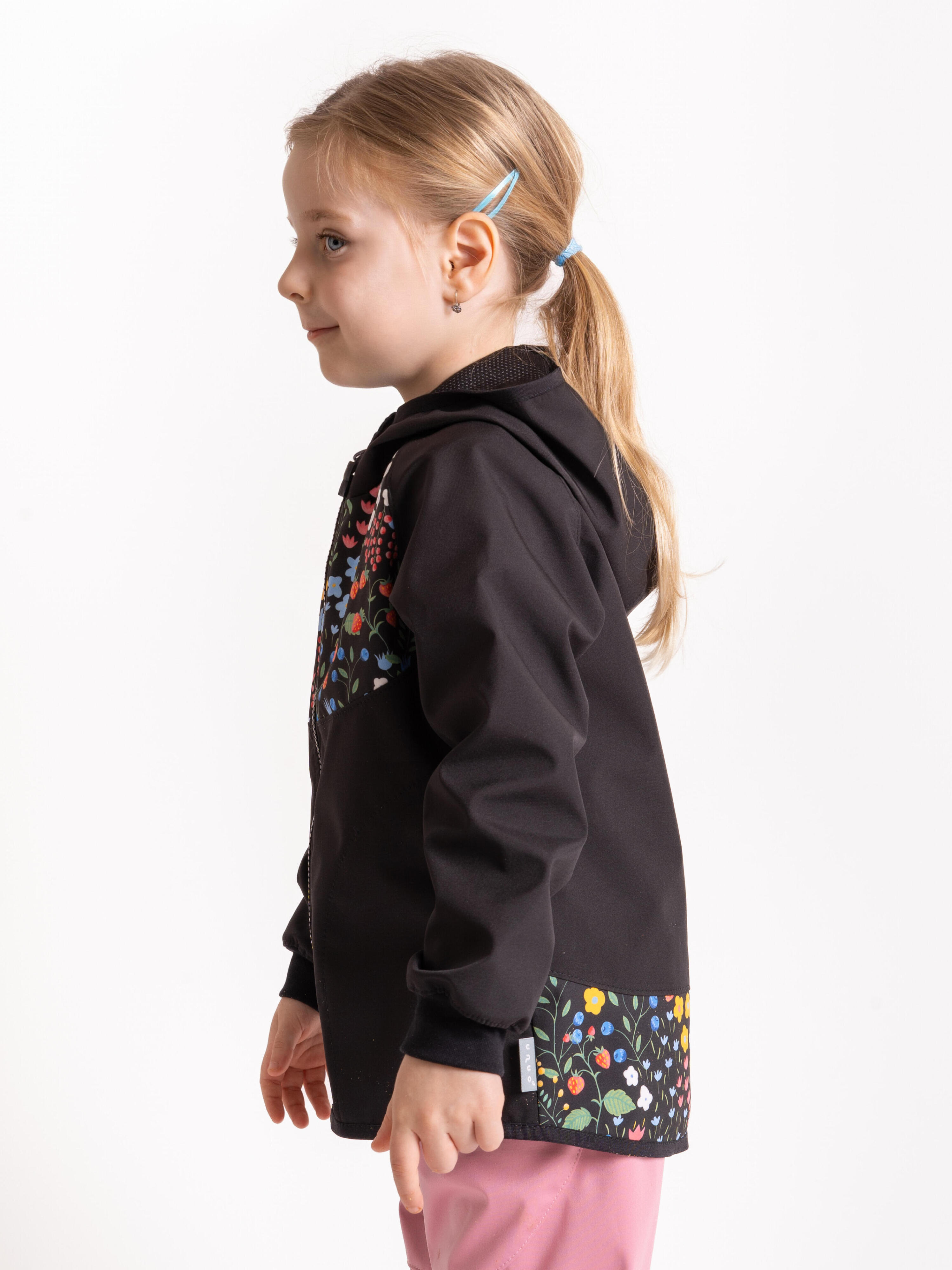 Ungefütterte Softshell-Jacke für Kinder Basic, Schwarz, Garten 3/6