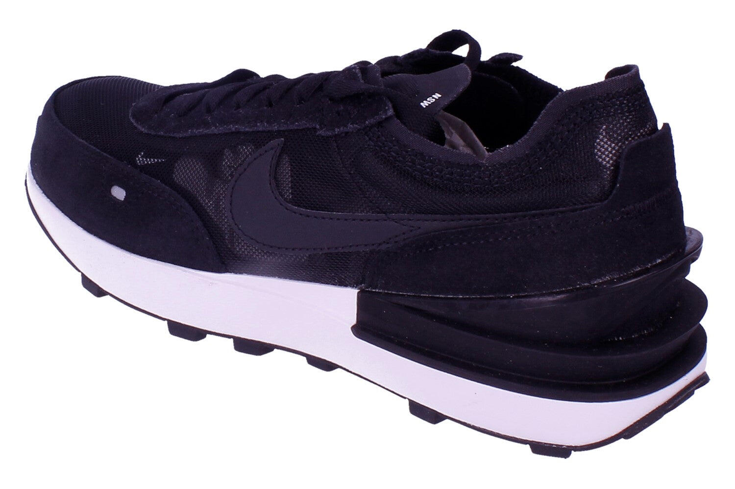 Chaussures - ville - unisexe - nubuck - waffle one - blanc/noir/orange 2/5