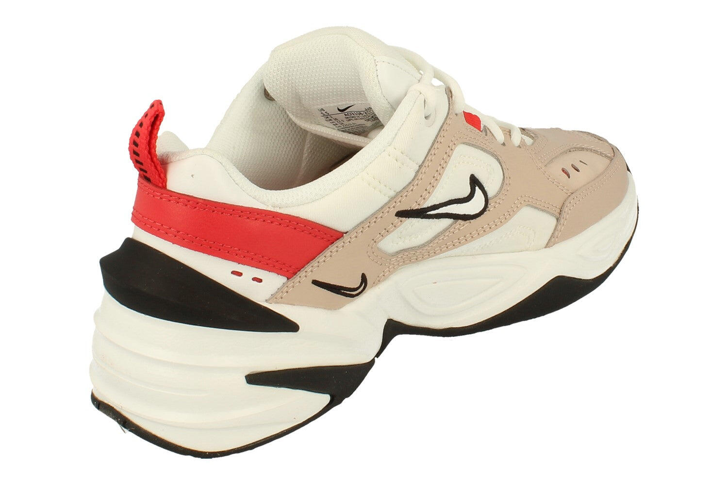 Baskets M2K TEKNO Femme (Beige Gris / Blanc / Rouge Orangé) 3/5