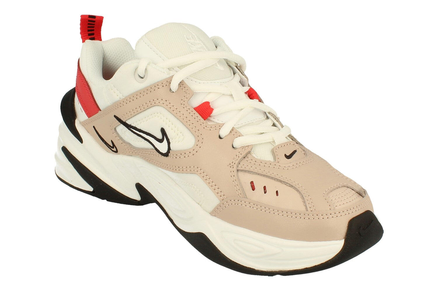 Baskets M2K TEKNO Femme (Beige Gris / Blanc / Rouge Orangé) 4/5