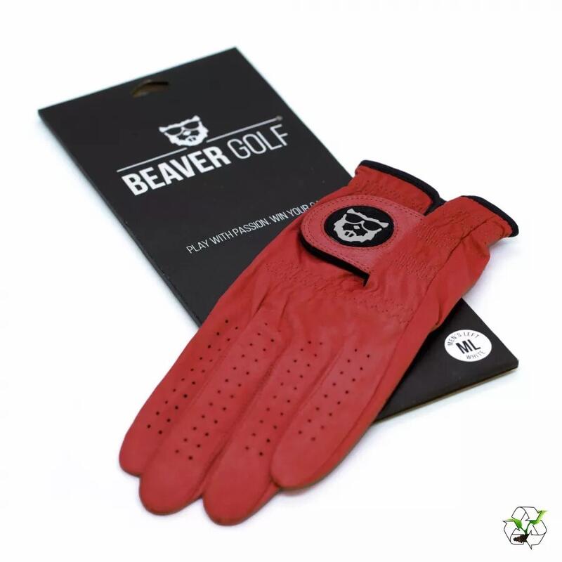 Guanto da golf per mano sinistra Beaver Golf Original Red Velvet