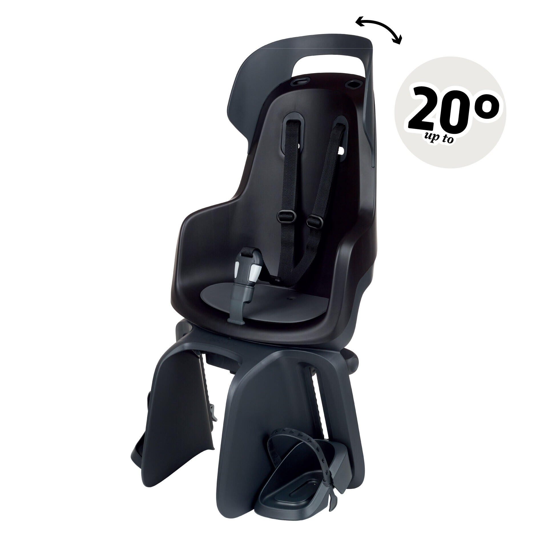 Cadeira bicicleta reclinável traseira go porta-bagagem preto