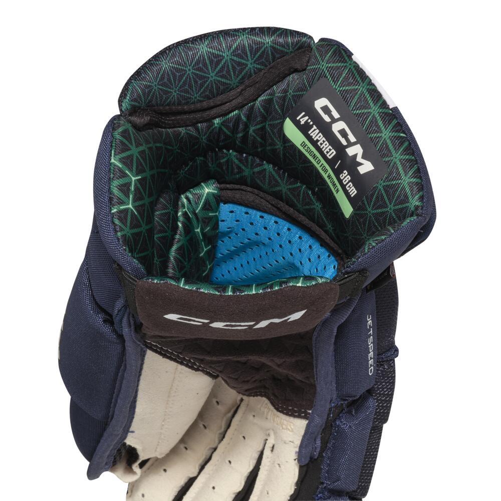 Gants de hockey Jetspeed FTW pour femmes adultes, bleu/blanc, 35,5 cm 4/6