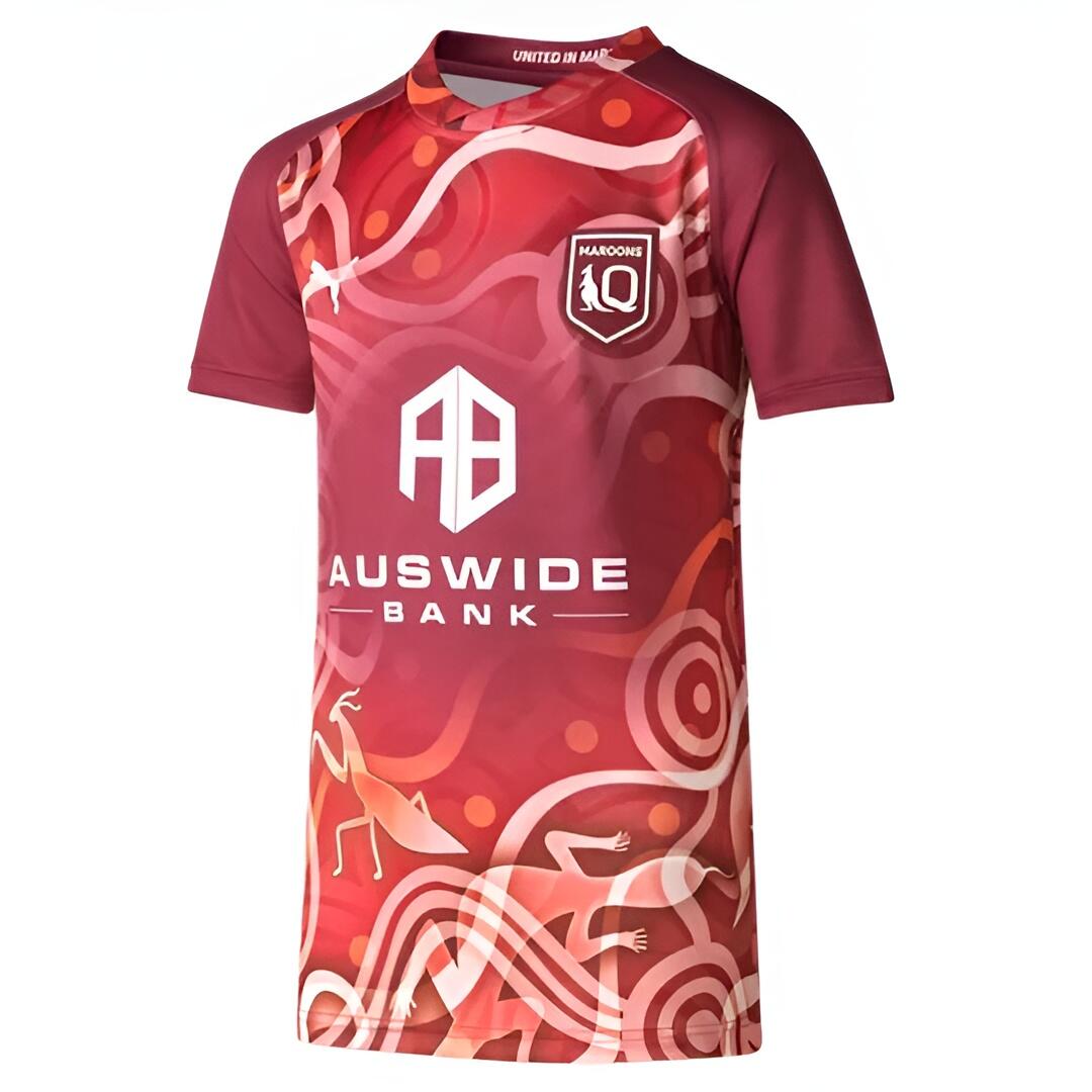 PUMA Puma Queensland 23 Maroons Replica Indigenous Rugby Shirt