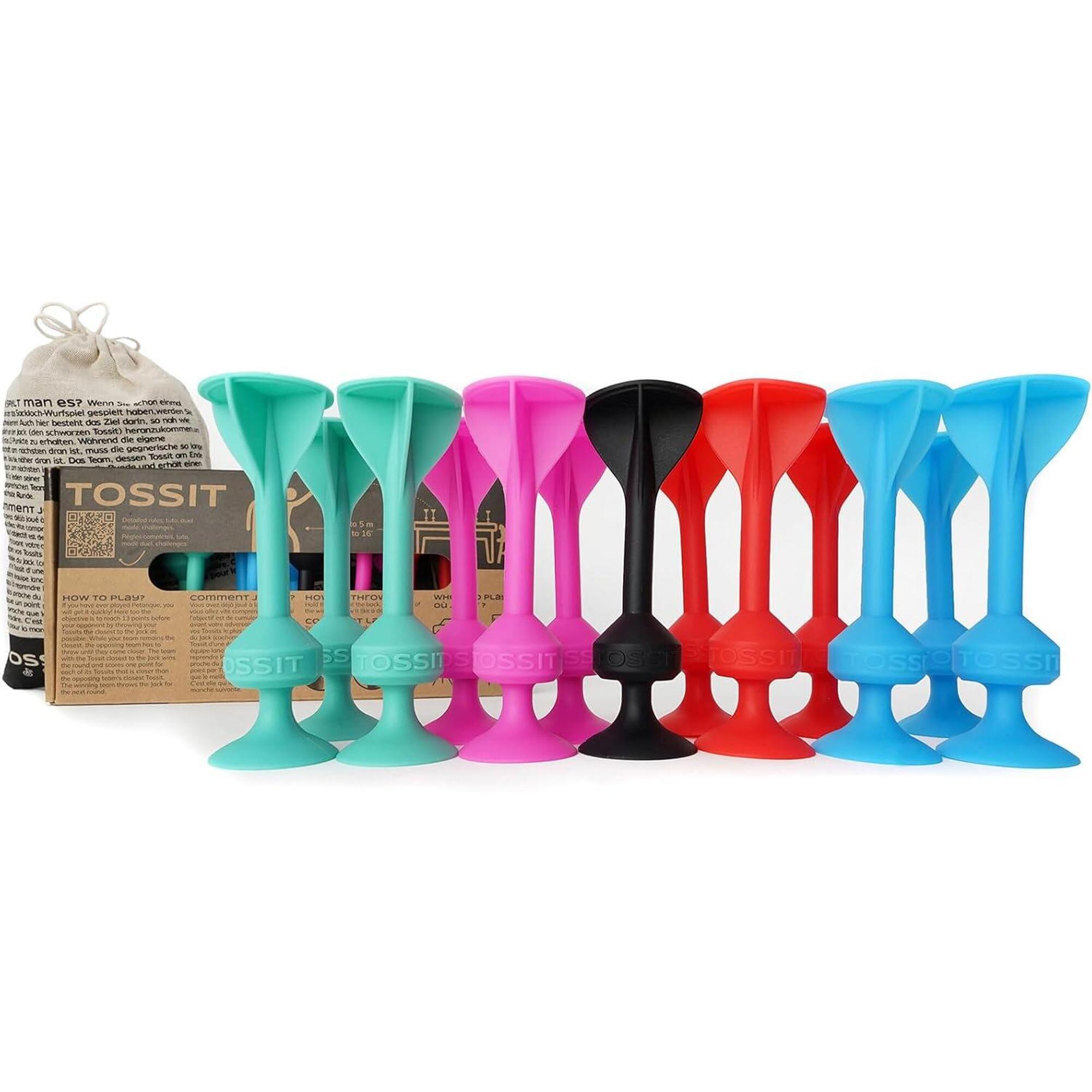 Tossit - Tossit Jeu De Fléchettes Ventouse Silicone, Family Pack, Rouge Cyan Rose Bleu - Fléchette - Bleu|rose|rouge - Decathlon