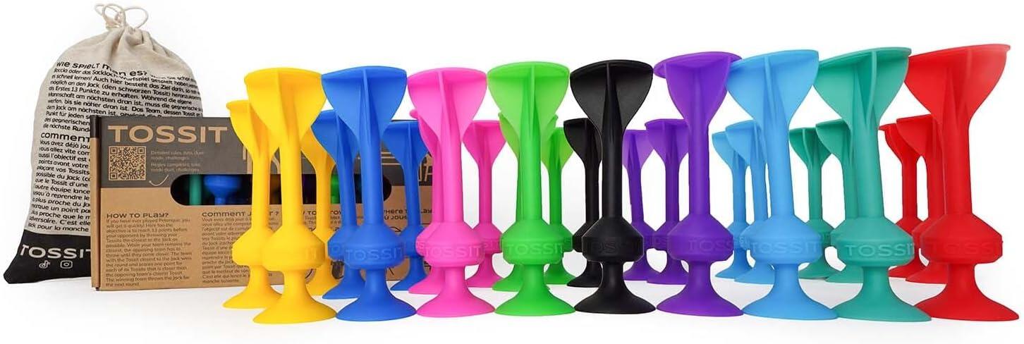 TOSSIT TOSSIT Zuignap Dartspel van Siliconen, Party Pack, 8 Kleuren