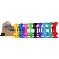 TOSSIT Jeu de Fléchettes à Ventouse en Silicone, Party Pack, 8 Couleurs