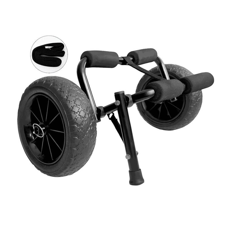 Chariot Transport Kayak SPORTNOW - Réglable Pour Canoë, Paddle - 2 Grandes Roues Tout-Terrain