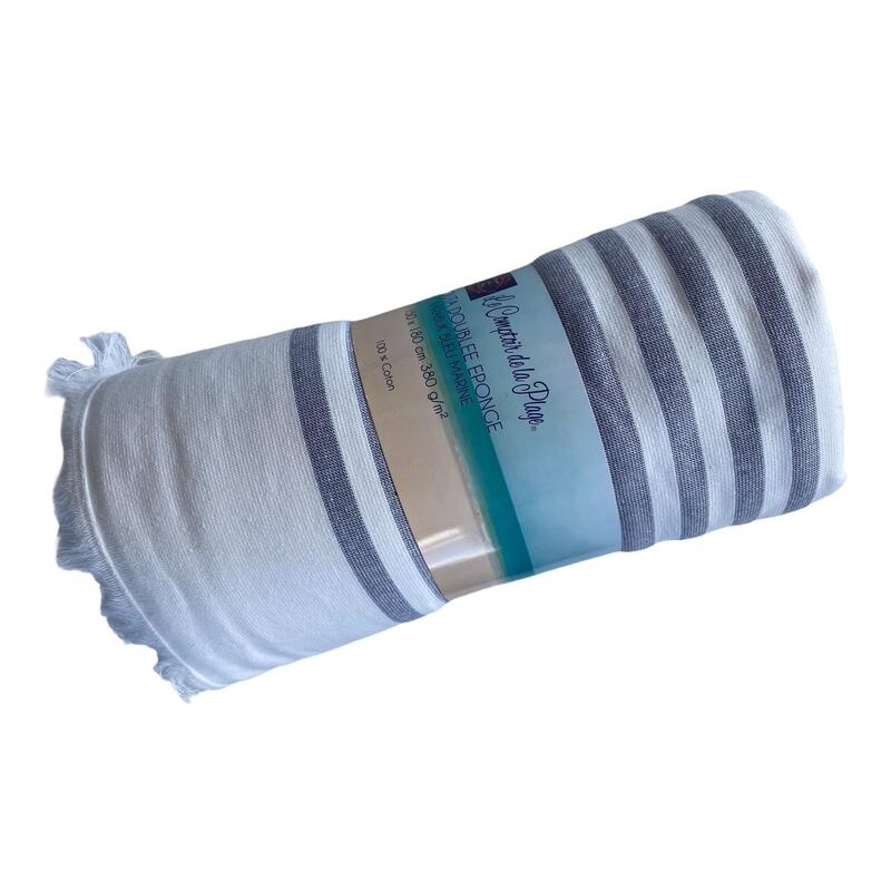 Fouta doublée éponge Karabuk XL Bleu marine 140x180 380g/m²