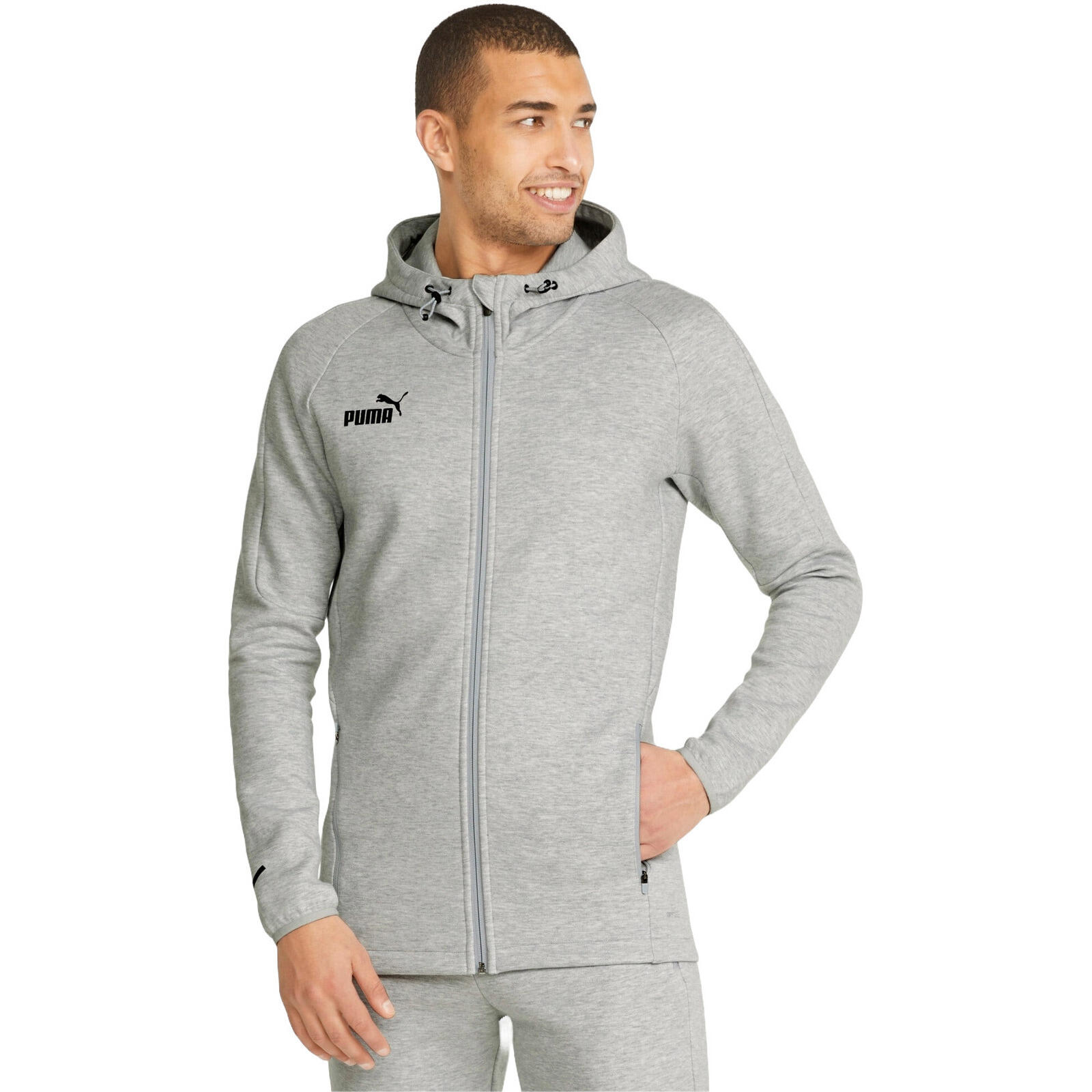 Hoodie puma teamfinal casuals hooded jkt, cinza, homens