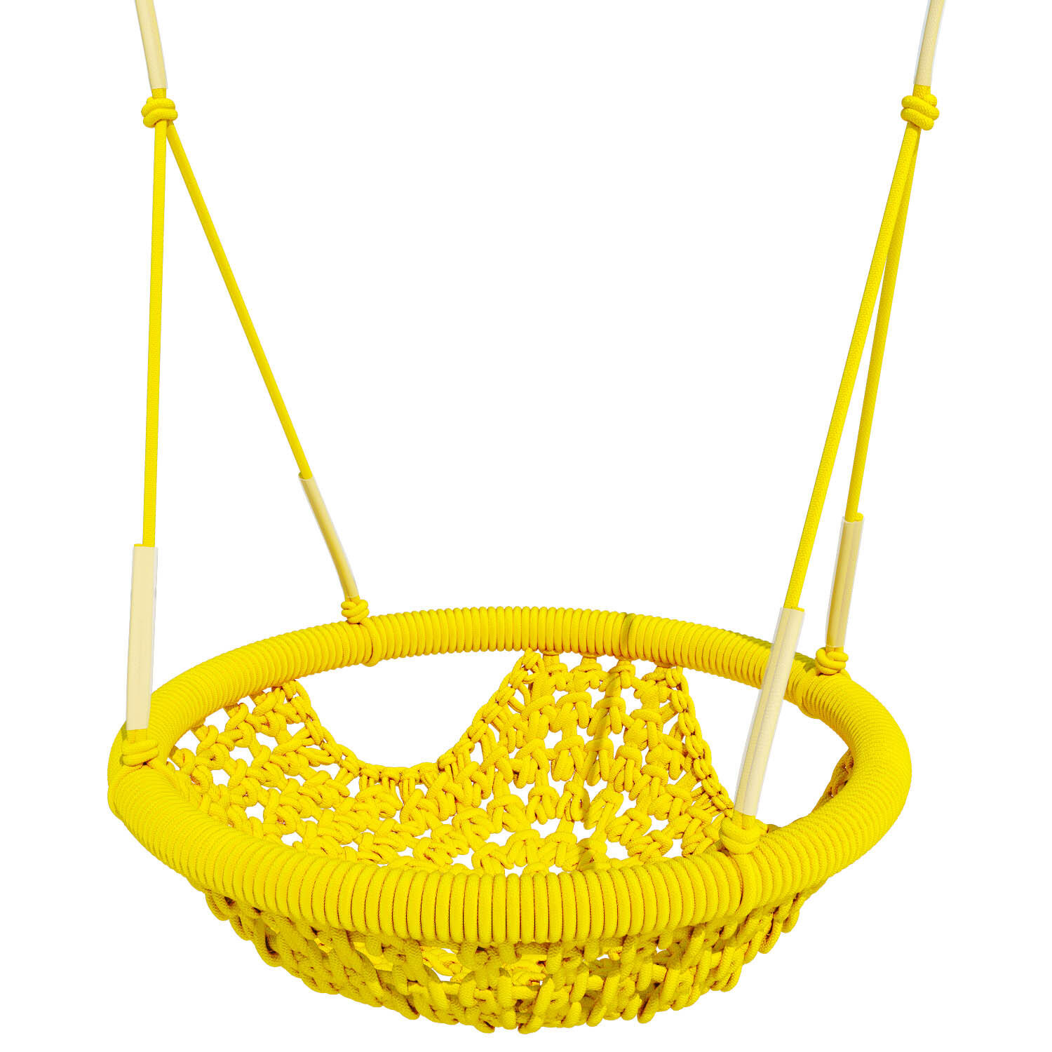 Babyschaukelsitz Kinderschaukel gelb geflochten 42cm 1/4