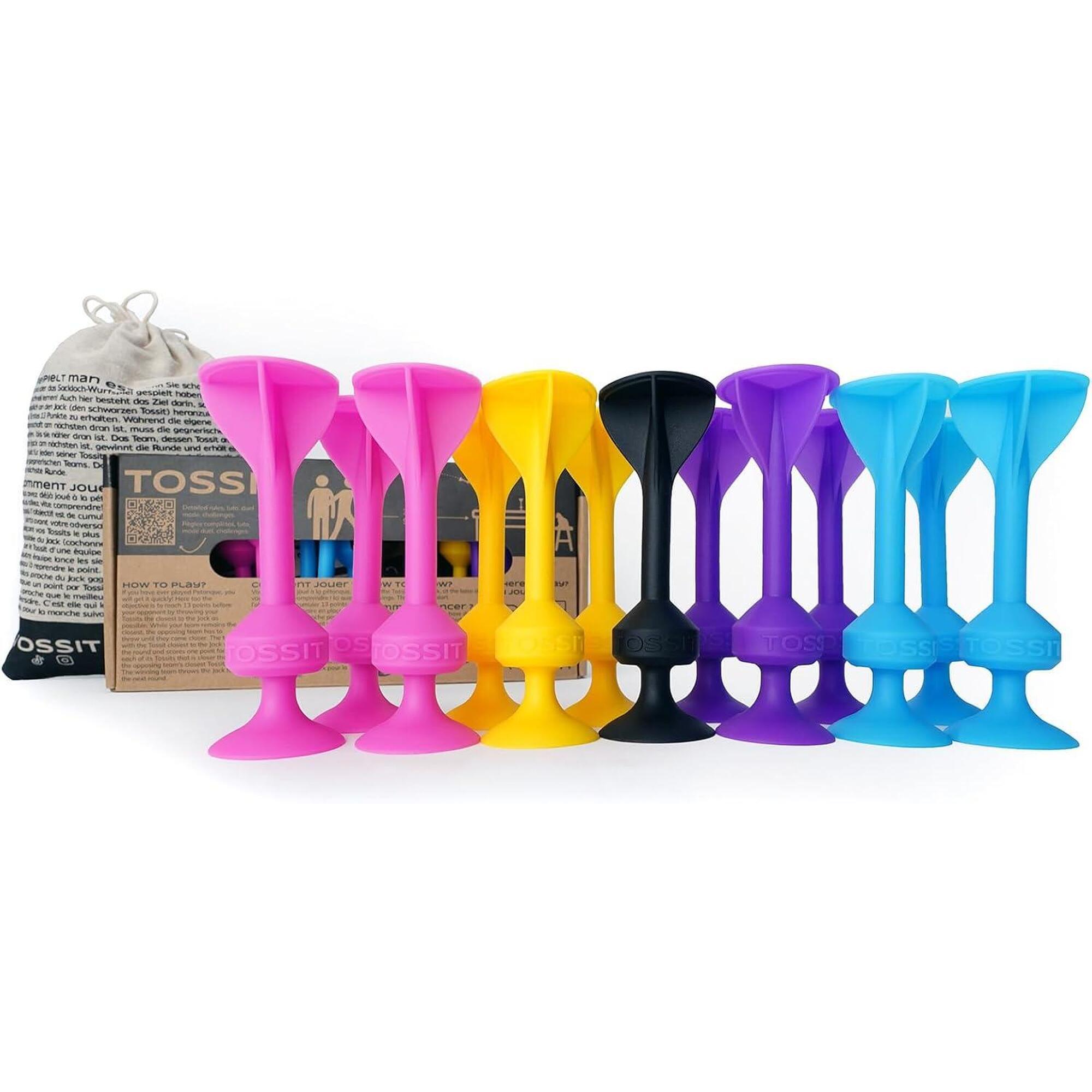 Tossit - Tossit Jeu De Fléchettes Ventouse Silicone, Family Pack, Rose Violet Bleu Jaune - Fléchette - Bleu|rose|violet - Taille Unique - Decathlon