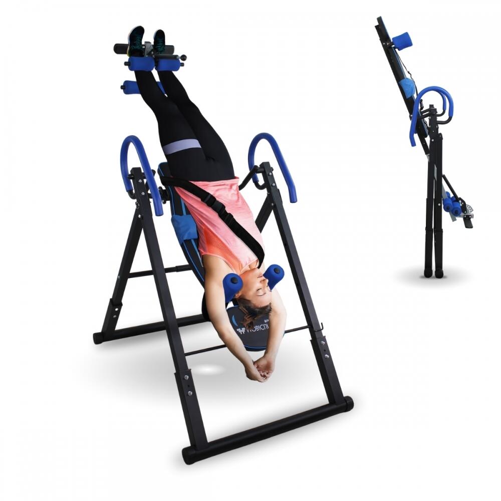 Mesa de inversão dobrável ajustável 131-190cm max 120kg inclinação 180o aço