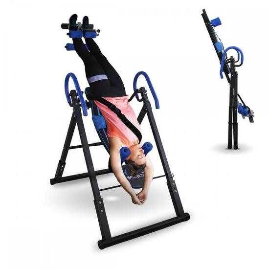 Table d'inversion pliante Réglable 131-190cm Max 150kg Inclinaison 180º Acier