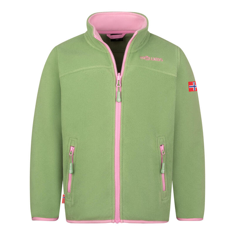 Kinder Fleece Jacke Oppdal XT Pistaziengrün/Rosa