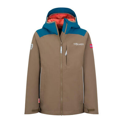 Kinder Regenjacke Bergen Leuchtendes Blau/wolkig grau