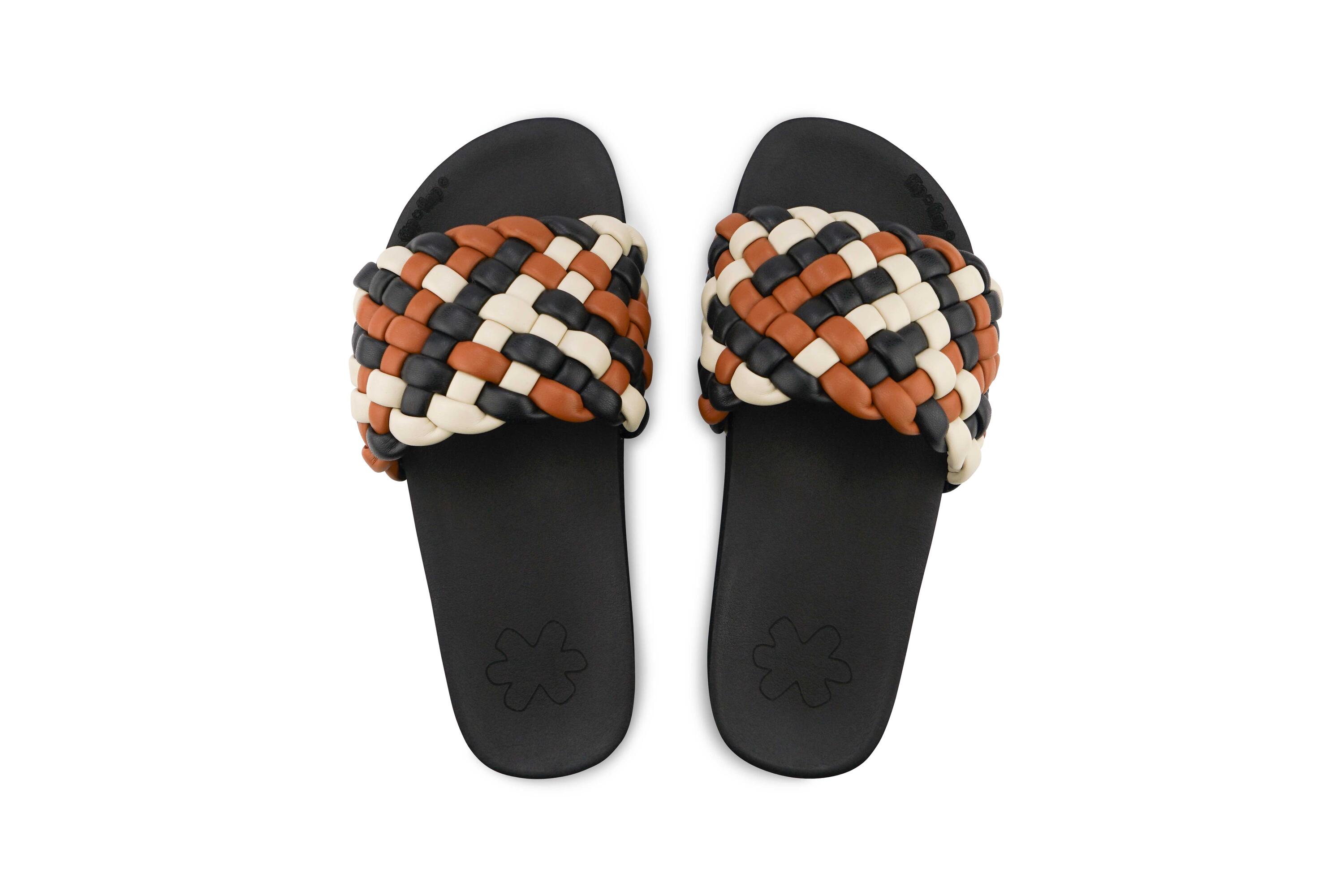 Femme weave*hi Slides Marron foncé 3/4