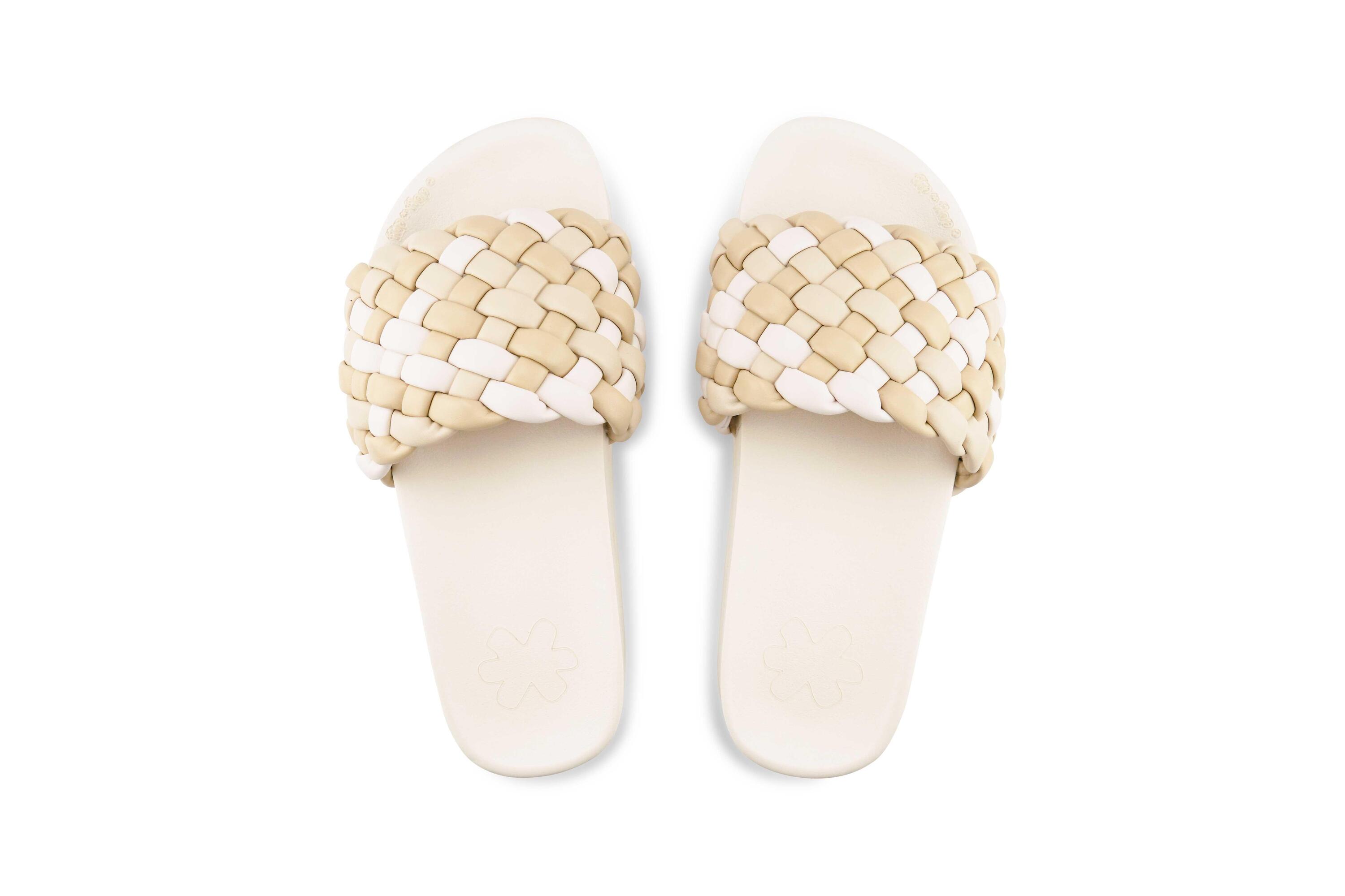 Damen weave*hi Slides Beige 3/4