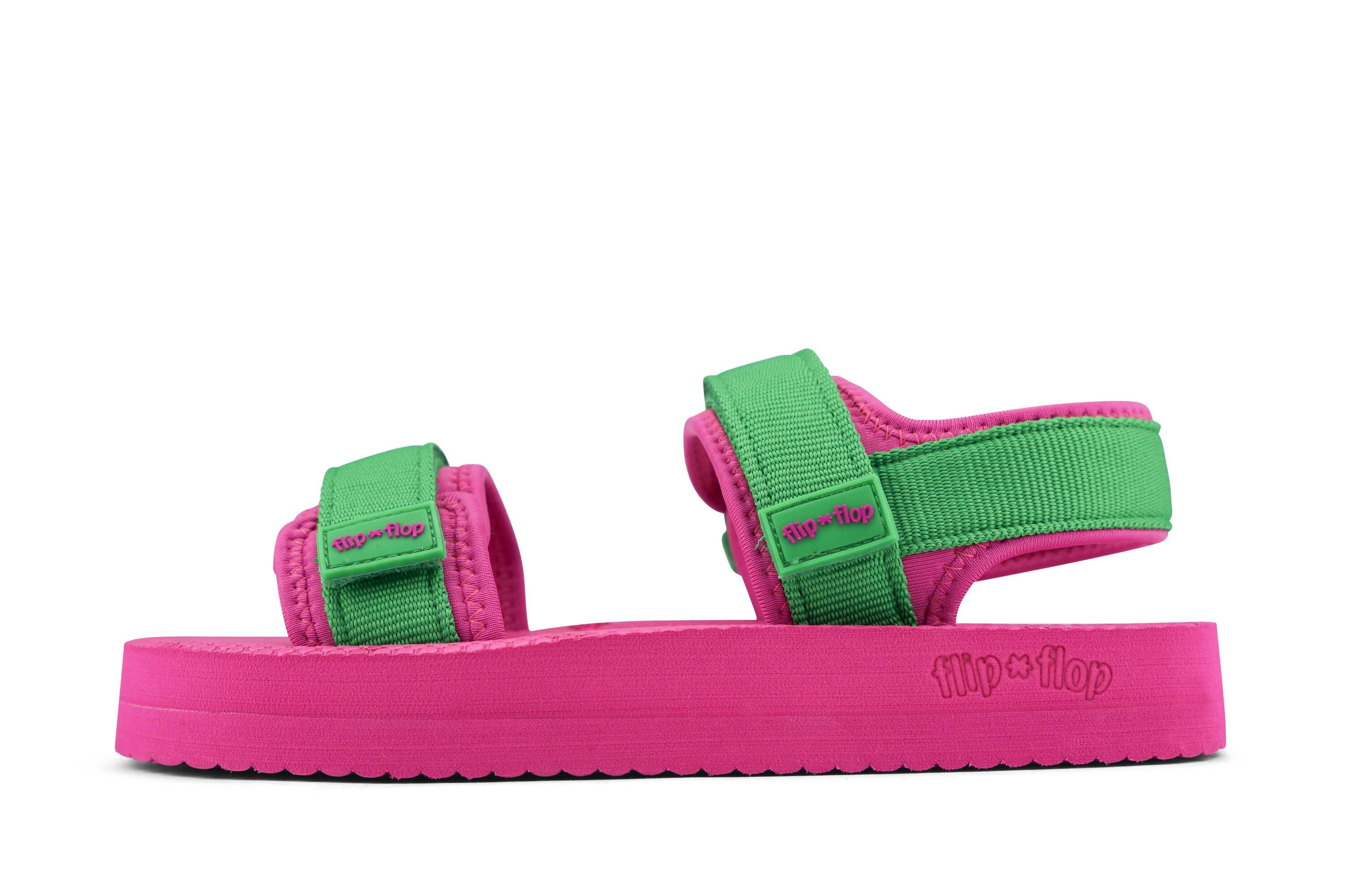 Dames comfy*trek Sandalen Tuingroen / Roze 2/4