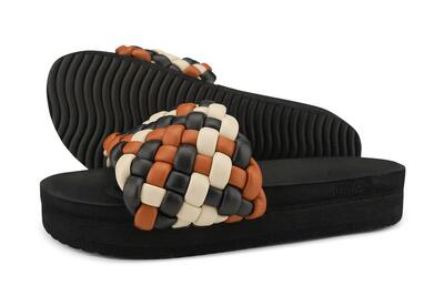 Dames weave*hi slides donkerbruin
