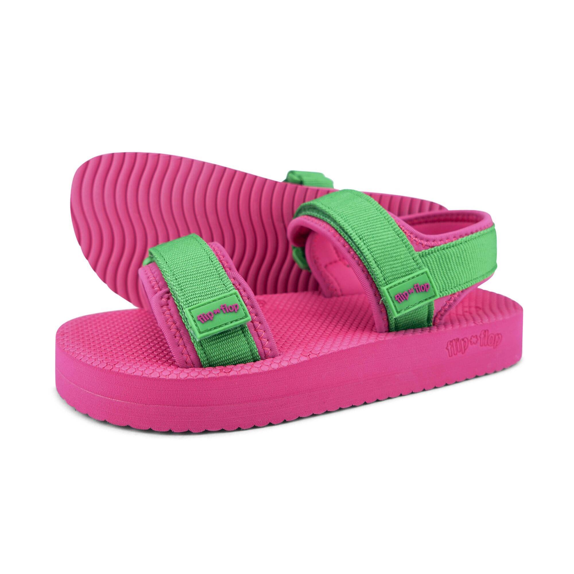 Flip Flop - Femme Comfy*trek Sandales Vert Jardin / Rose - Sandales - Rose|vert - Decathlon