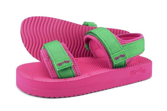Dames comfy*trek Sandalen Tuingroen / Roze