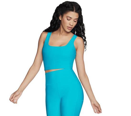 Top sportivo da donna GOFLEX RIB LONGLINE BRA blu petrolio