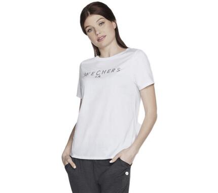 Dames SKECHERS SHINE TEE T-shirts/Tanktops Wit