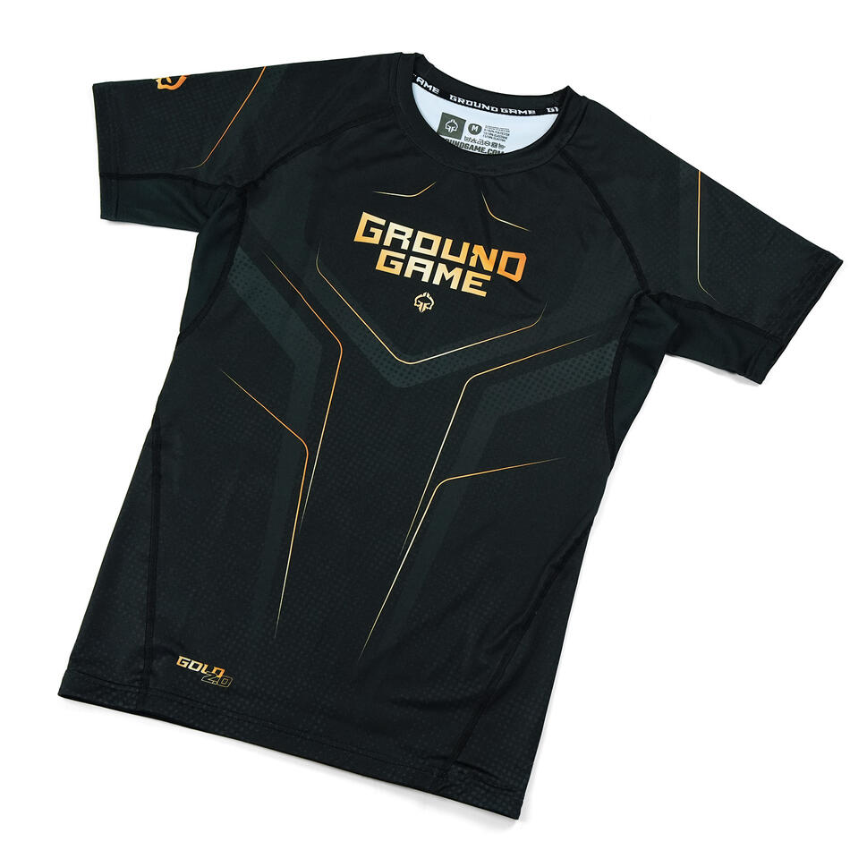 Rashguard do MMA/BJJ męski Ground Game Gold 2.0 z krótkim rękawem