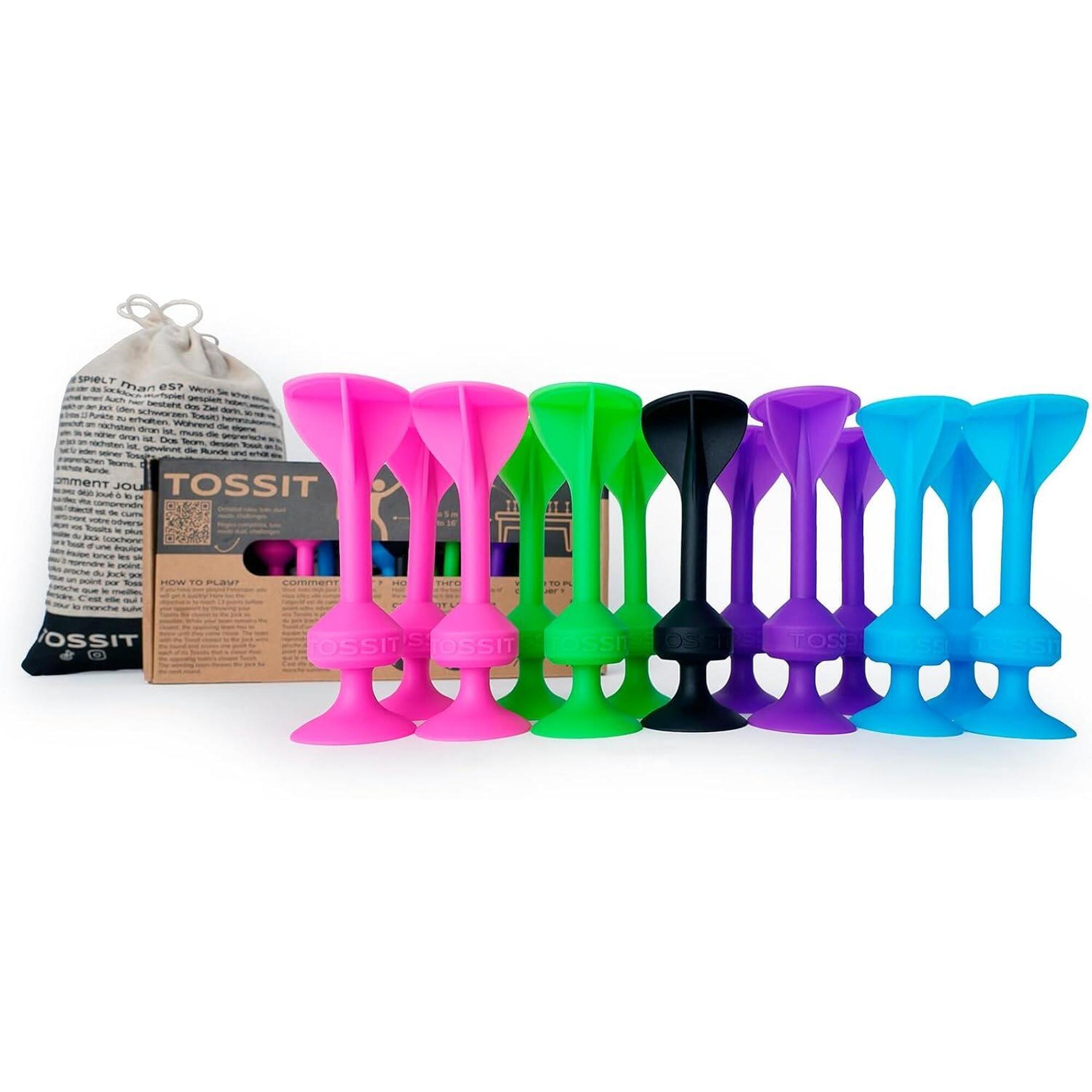 Tossit - Tossit Jeu De Fléchettes Ventouse Silicone, Family Pack, Rose Bleu Violet Vert - Fléchette - Bleu|rose|violet - Decathlon