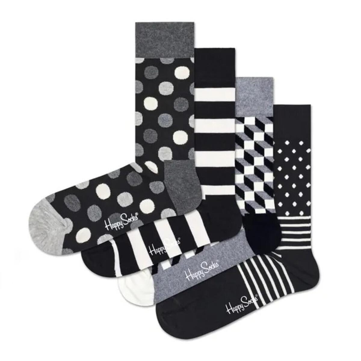 Chaussettes Happy Socks Modèle Classic Black White And Sock Couleur Noir 2/5