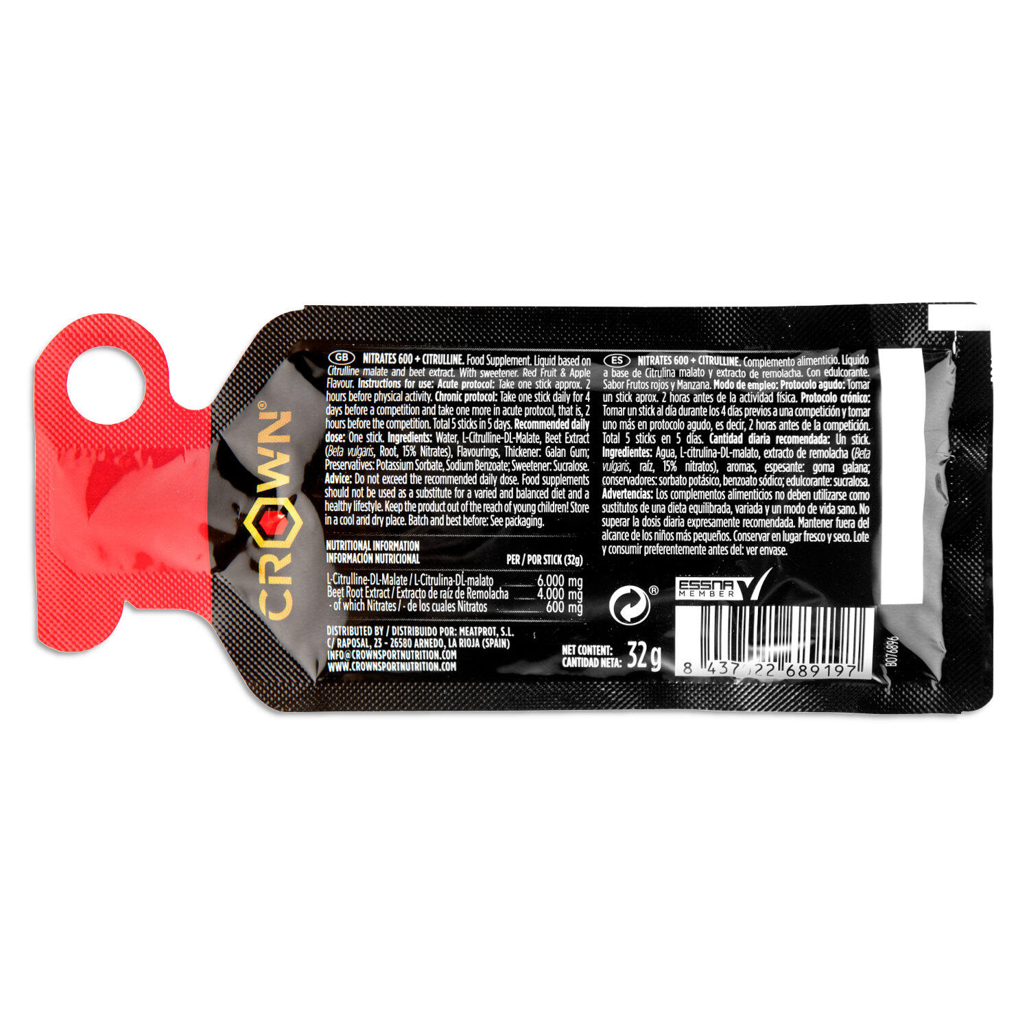 Gel energético ‘Nitrates 600 +CITRULINE SHOT GEL’ de 32g Frutos Rojos 2/8