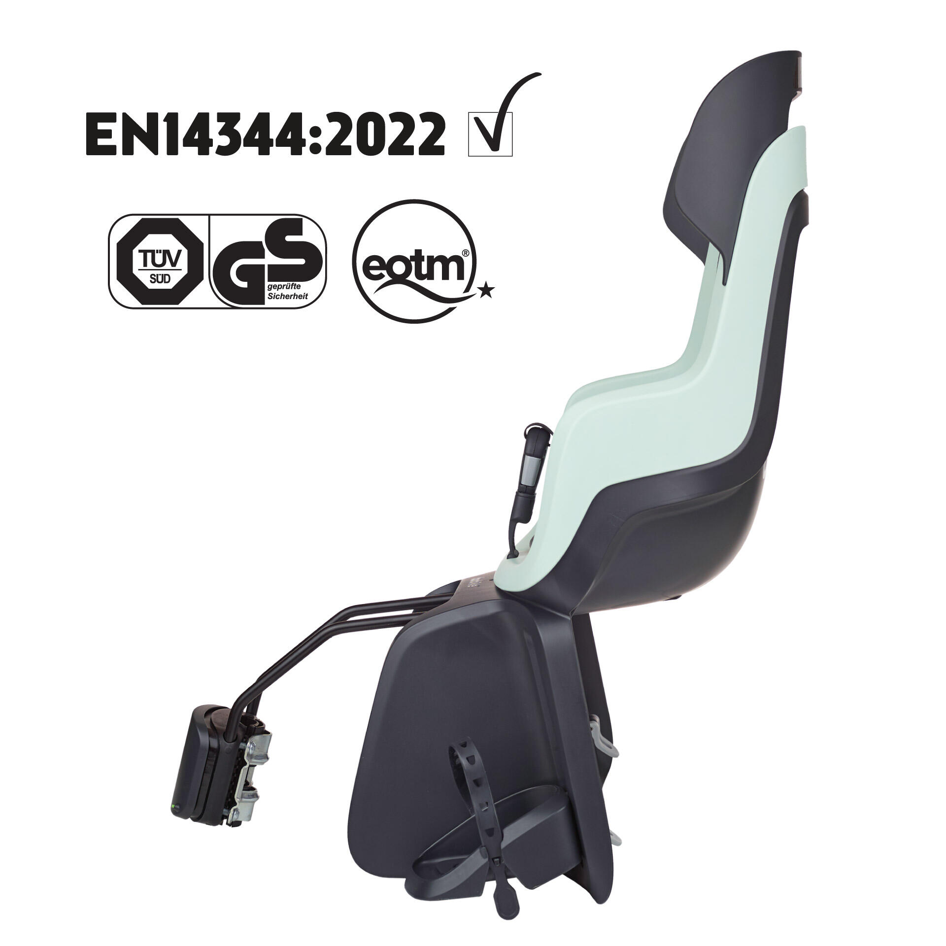 Seggiolino Posteriore Bambini Bicicletta Al Telaio GO Menta Marshmallow 5/8