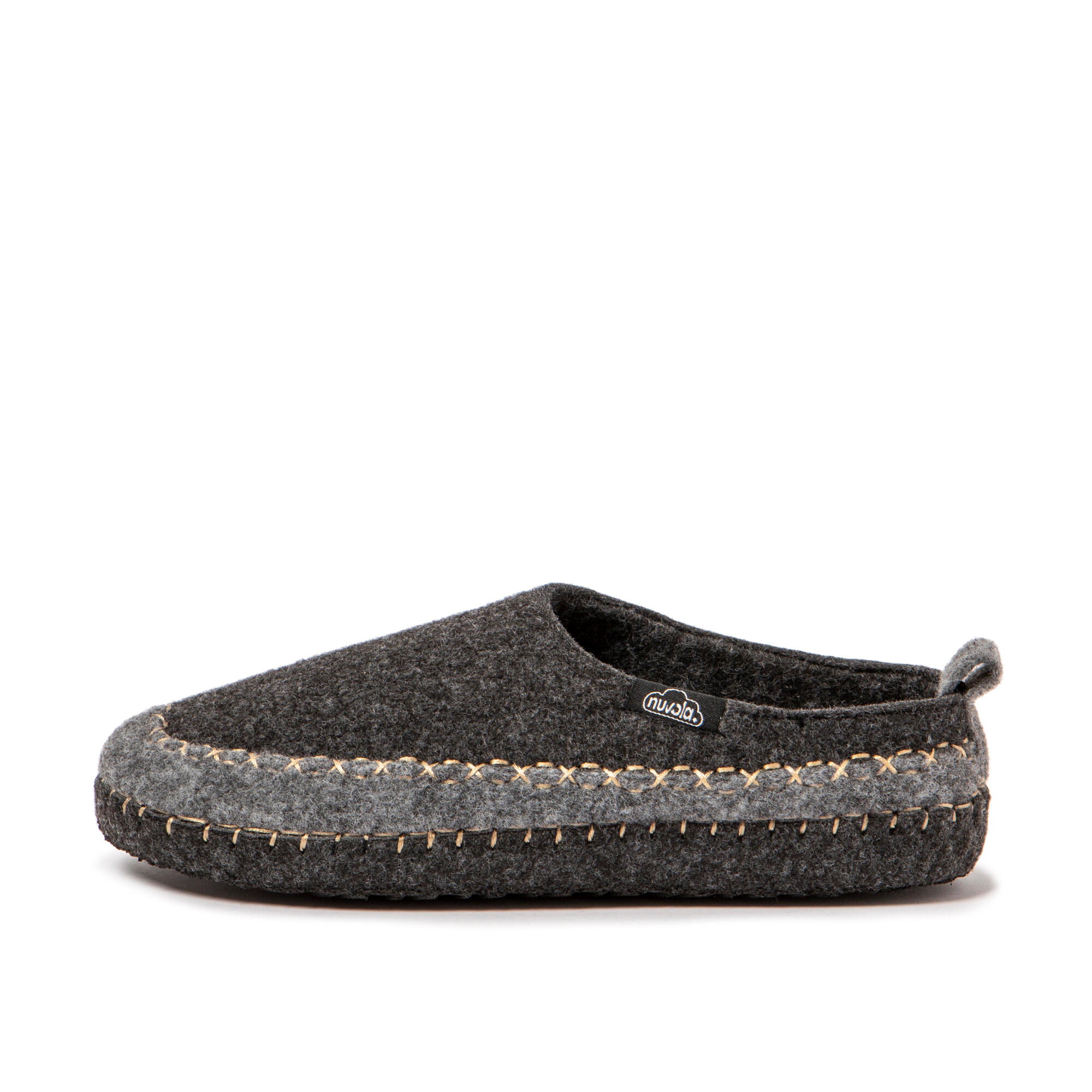 Chaussons de repos gris Nuvola, rembourrés, semelle en gomme. 4/7