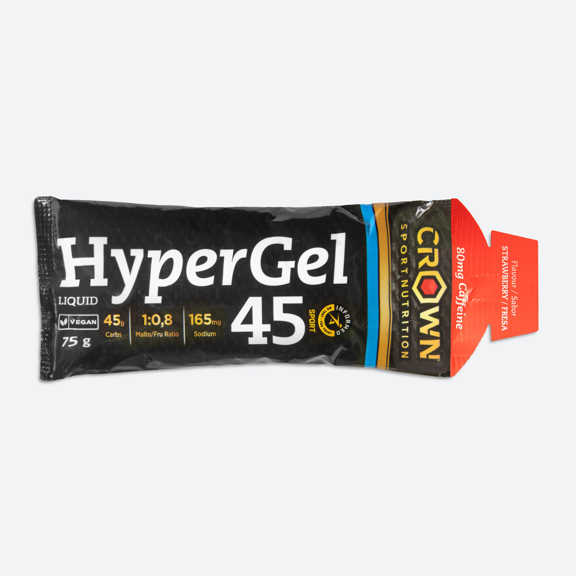 CROWN SPORT NUTRITION Gel energético Hyper Line HyperGel 45 de 75 g Morango com Cafeína
