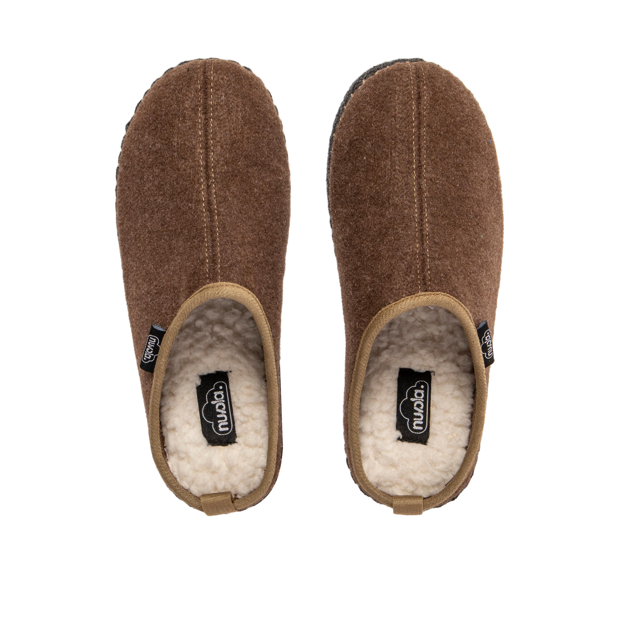 Pantufas de descanso Nuvola castanhos acolchoados com sola de borracha 5/7