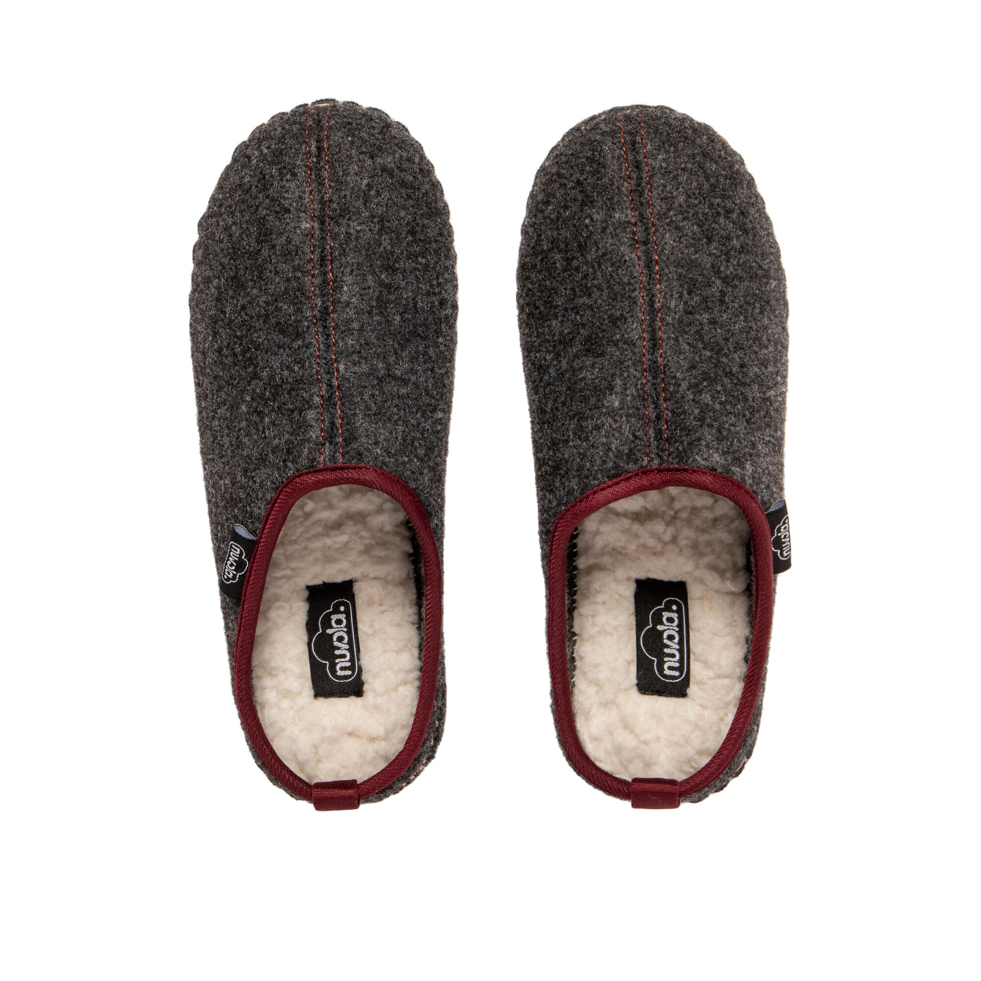 Pantufas de descanso Nuvola cinzentos acolchoados com sola de borracha 5/7