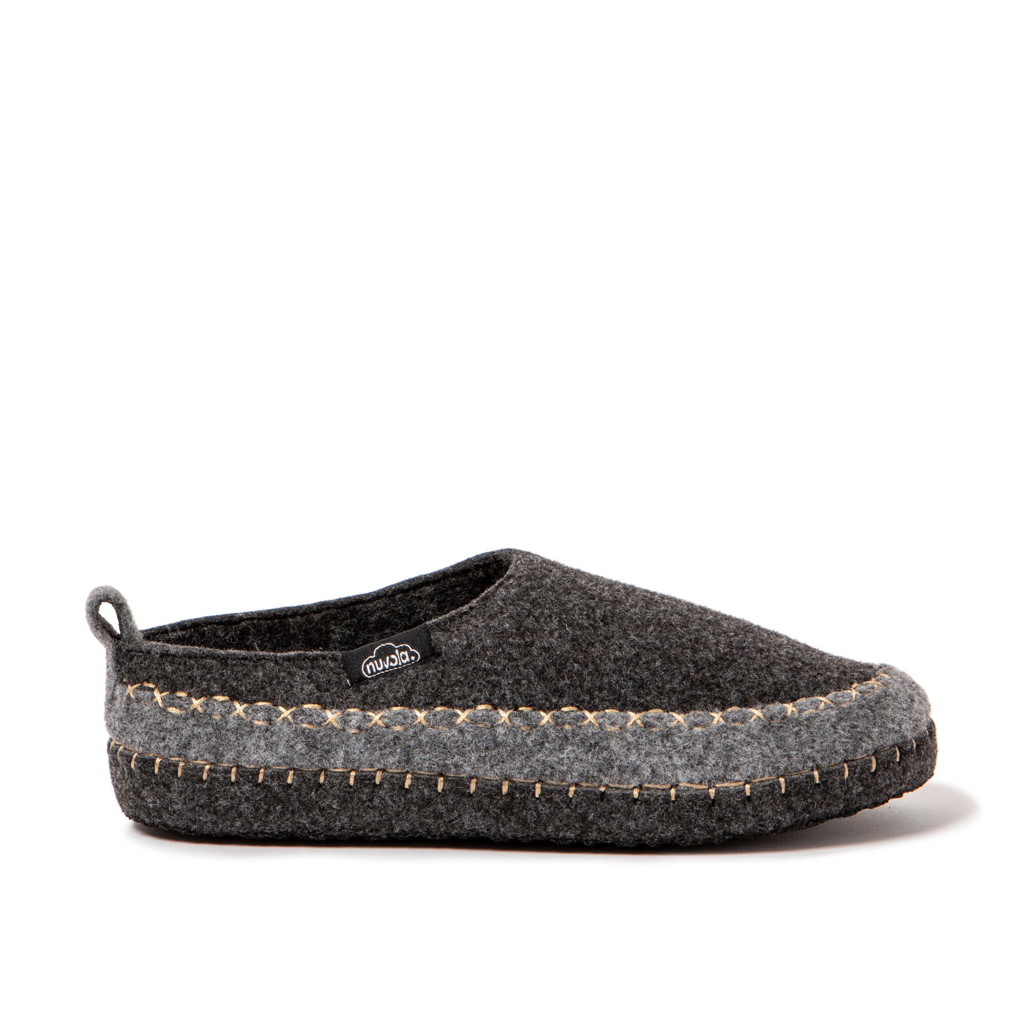 Chaussons de repos gris Nuvola, rembourrés, semelle en gomme. 3/7