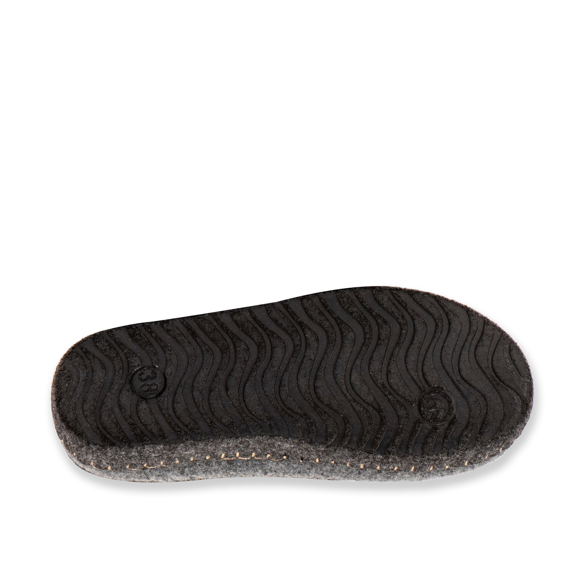 Chaussons de repos gris Nuvola, rembourrés, semelle en gomme. 7/7